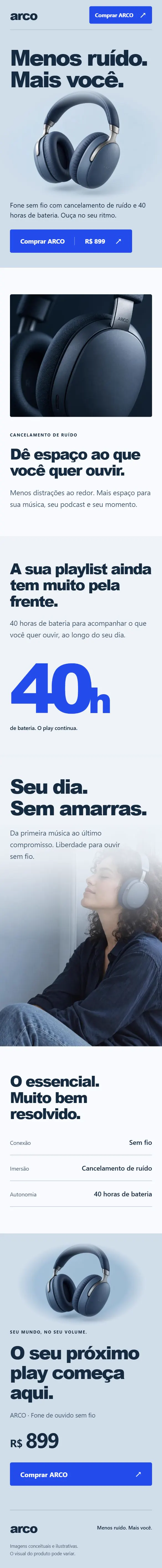A página inteira feita com as skills, descendo dentro do celular